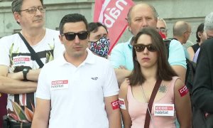 Protesta de barrenderos en Madrid por las malas condiciones laborales