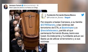 Indignación con el tuit de Hermann Tertsch con una foto de Patxi López en el entierro de Isaías Carrasco: "Indigno de ser eurodiputado"