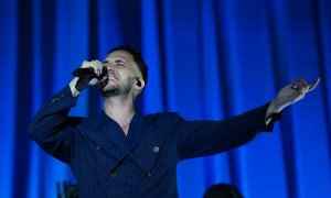 El cantante C. Tangana durante su actuación en el festival de O Son do Camiño