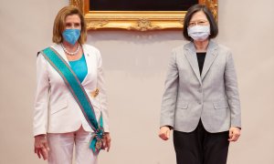 La presidenta de la Cámara de Representantes de EEUU, Nancy Pelosi y la presidenta de Taiwán, Tsai Ing-wen, en Taipei (Taiwán) a 3 de agosto de 2022.