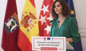 La presidenta de la Comunidad de Madrid, Isabel Díaz Ayuso, en un acto celebrado en la Casa de Correos de Madrid, a 19 de julio de 2022.