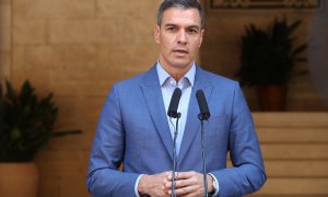 El presidente del Gobierno, Pedro Sánchez, tras una reunión con el rey Felipe VI, a 2 de agosto de 2022, en Palma de Mallorca.