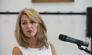 10/08/2022. La vicepresidenta segunda, Yolanda Díaz, participa  los Cursos de Verano Complutense (UCM), a 18 de julio de 2022, en San Lorenzo de El Escorial, Madrid.