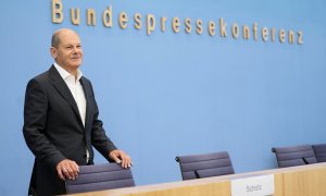 Olaf Scholz durante una conferencia de prensa en Berlín, a 11 de agosto de 2022.