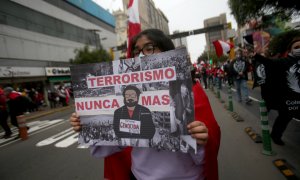 Manifestación en Perú contra el grupo terrorista Sendero Luminoso. Imagen de Archivo.