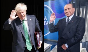 Boris Johnson y Silvio Berlusconia.