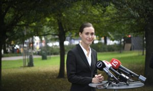 La primera ministra de Finlandia, Sanna Marin, durante una rueda de prensa en Helsinki, a 23 de agosto de 2022.