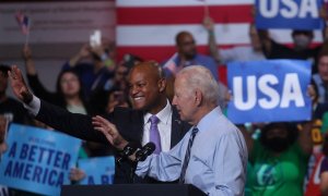 25/08/2022 El presidente de Estados Unidos, Joe Biden, participa en un mitin con el candidato demócrata de Maryland, Wes Moore