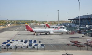Pista de aviones en el aeropuerto Adolfo Suárez Madrid-Barajas, a 12 de agosto de 2022.