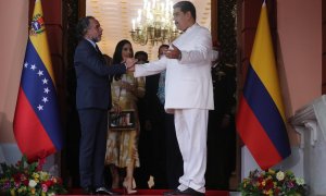 30/08/2022.  El presidente de Venezuela, Nicolás Maduro, recibe al nuevo embajador de Colombia en el país, Armando Benedetti, a 30 de agosto de 2022.