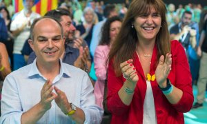 La expresidenta del Parlament, Laura Borràs, y el secretario general de Junts Per Catalunya (JxCat), Jordi Turull, durante el congreso de su partido, a 16 de julio de 2022.