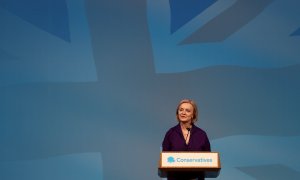 La nueva líder del Partido Conservador y primera ministra electa de Gran Bretaña, Liz Truss, en el centro de Londres el 5 de septiembre de 2022.