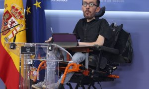 El portavoz de Unidas Podemos en el Congreso de los Diputados, Pablo Echenique, a su llegada a una rueda de prensa previa a una Junta de Portavoces en el Congreso de los Diputados, a 8 de septiembre de 2022, en Madrid (España). Eduardo Parra / Europa Pres