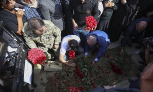 Funeral en Bakú por los militares muertos durante los últimos enfrentamientos en la frontera con Armenia, a 14 de septiembre de 2022.