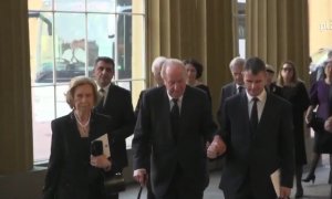 El rey emérito y la reina emérita, Juan Carlos y Sofía, asisten a la recepción real con Carlos III tras la muerte de Isabel II.