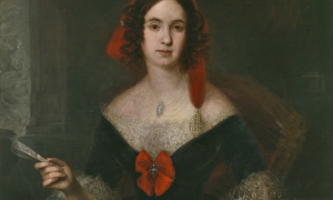 Dama con abanico (1845) de José Gutiérrez de la Vega y Bocanegra