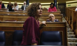 22/09/2022.- La ministra de Hacienda, María Jesús Montero, durante el pleno celebrado este jueves en el Congreso. EFE/J.J. Guillén