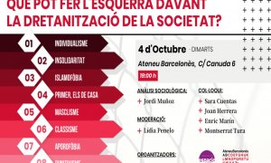 Cartel del coloquio '¿Qué puede hacer la izquierda ante la derechización de la sociedad?'