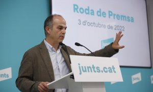 El secretari general, Jordi Turull, durant la roda de premsa.