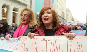 La presidenta de la Federación Plataforma Trans, Mar Cambrollé, durante una manifestación contra las agresiones al colectivo LGTBI-20/11/2021