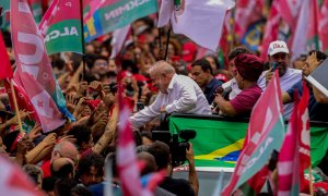 9/10/22 El candidato presidencial Lula da Silva en un acto de campaña en Belo Horizonte (Brasil), a 9 de octubre de 2022.
