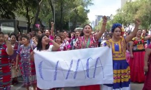 Reivindicación del orgullo indígena en las marchas del 12-O en México