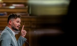 20/09/2022.- El portavoz de ERC en el Congreso, Gabriel Rufián, interviene durante una sesión plenaria en el Congreso. Ricardo Rubio / Europa Press