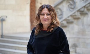 La consellera de la Presidència, Laura Vilagrà, al Palau de la Generalitat durant l'entrevista.