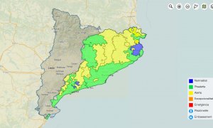 26/10/2022 - El mapa de la situació d'alerta per sequera a Catalunya.