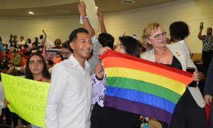 26/10/22  La diputada por el Movimiento de Regeneración Nacional (MORENA) Guillermina Magaly Deandar apoya a representantes de la comunidad LGTBIQ en el Congreso de Tamaulipas, a 26 de octubre de 2022.