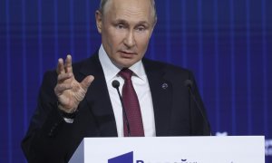 Vladimir Putin interviene en la XIX sesión plenaria del club de debate Valdái este 27 de octubre de 2022.