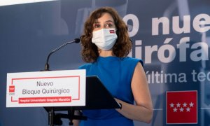 La presidenta de la Comunidad de Madrid, Isabel Díaz Ayuso, interviene en la inauguración del nuevo Centro Quirúrgico del Hospital público Gregorio Marañón, a 2 de noviembre de 2022.