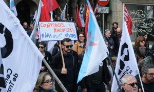 7/11/22 Imagen de la manifestación contra la manipulación informativa el pasado domingo en Santiago.