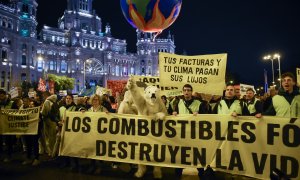 Imagen de una grupo de manifestantes contra la crisis climática en Madrid.