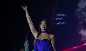 La cantante Dua Lipa durante su activación en el Festival Primavera Sound 2022- 09/06/2022