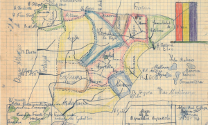 25/11/22 Mapa político de España en los cuadernos escolares de Antonio Rial, alumno de Bernardo Mato, en 1933.