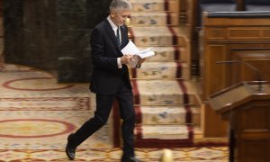 El ministro del Interior, Fernando Grande-Marlaska, durante una sesión plenaria en el Congreso de los Diputados.