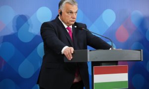 El primer ministro de Hungría, Viktor Orbán, tras una conferencia en Kosice, Eslovaquia, a 24 de noviembre de 2022.