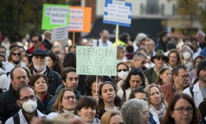 Concentración de médicos y pediatras de la Atención Primaria de Madrid contra la política sanitaria del Gobierno de Isabel Díaz Ayuso, a 27 de noviembre de 2022.