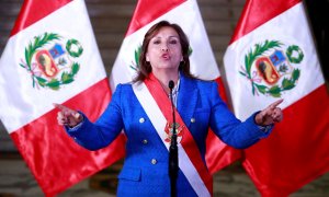 La presidenta peruana Dina Boluarte durante una alocución a la nación, en Lima, a 11 de diciembre de 2022.