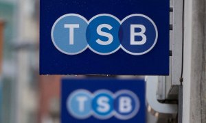 El logo del banco TSB en una de sus sucursales en Londres. REUTERS/Neil Hall