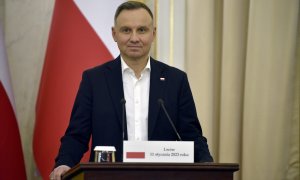 El presidente de Polonia, Andrzej Duda, durante una rueda de prensa, a 11 de enero de 2023.