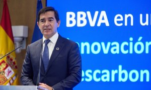 El presidente de BBVA, Carlos Torres Vila,  en un encuentro empresarial organizado por las patronales CEOE y CEPYME, el pasado mes de julio. E.P./Jesús Hellín