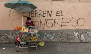 Pintada en una de las calles de Lima pidiendo cierre del Congreso a 13 de diciembre de 2022