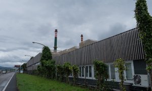 Vista de la fábrica de celulosa Ence en Pontevedra. E.P./César Arxina