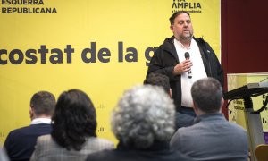 29/11/2022.  El presidente de ERC, Oriol Junqueras, durante el acto ‘Prou Repressió’ celebrado por Esquerra Republicana de Catalunya (ERC), a 29 de noviembre de 2022, en Girona