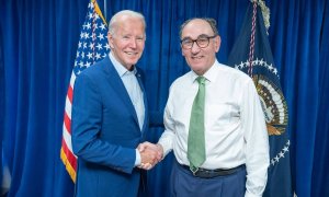 El presidente de Iberdrola, Ignacio Sánchez Galán, en una reunión con el presidente de Estados Unidos, Joe Biden.