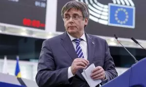 Fotografía de archivo tomada el 3 de mayo de 2022, del expresidente catalán Carles Puigdemont, en Bruselas.