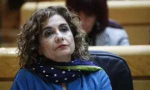 La ministra de Hacienda, Maria Jesús Montero durante un pleno del Senado, a 31 de enero de 2023.