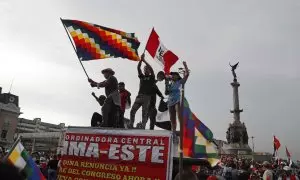La manifestación en Lima que exige la renuncia de la presidenta Dina Boluarte.